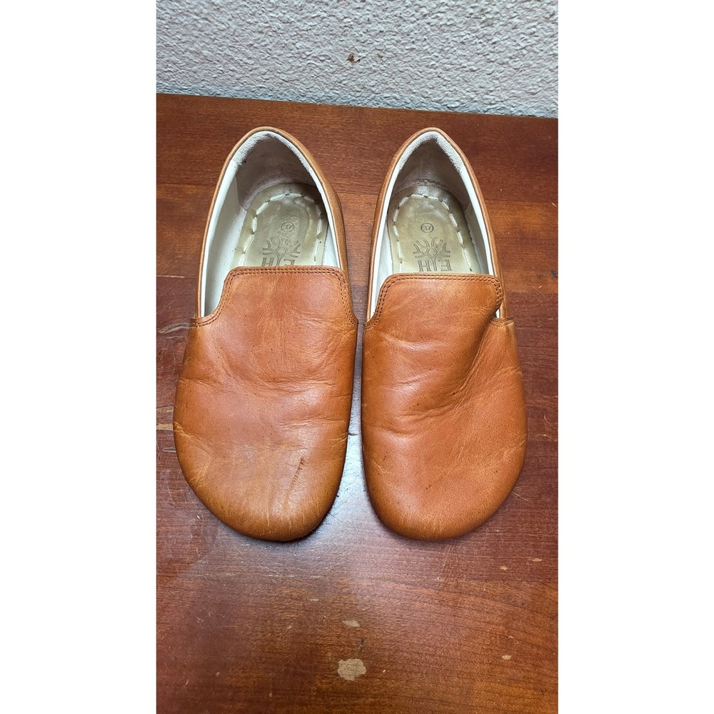 EH Earthing Harmony Barefoot Grounding Leather Shoes Women 37 Tan Loafers